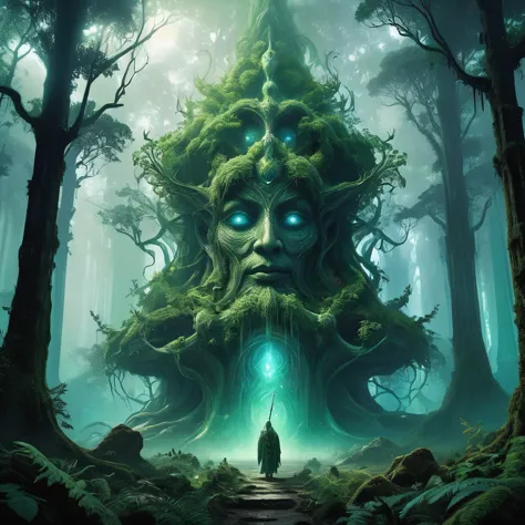 in the depths of an ancient forest, shrouded in mist and guarded by towering trees twisted with age, lies the sanctum of the nat...