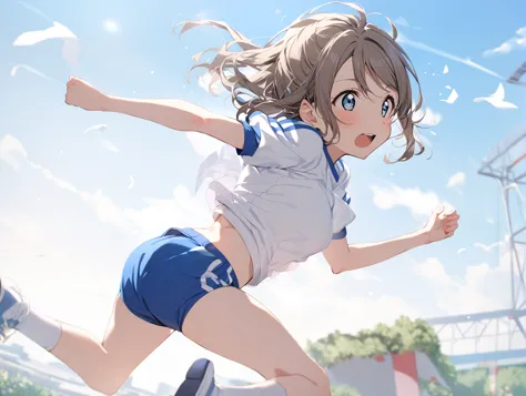 1 girl love live watanabe you gym uniform running