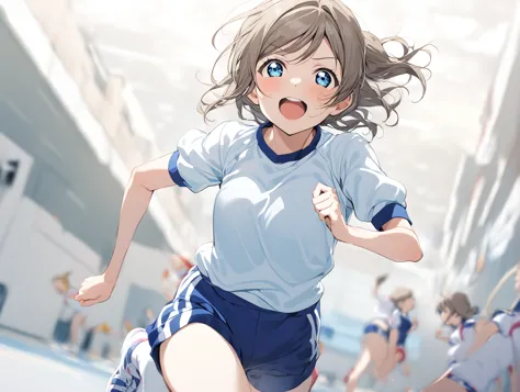 1 girl love live watanabe you gym uniform running