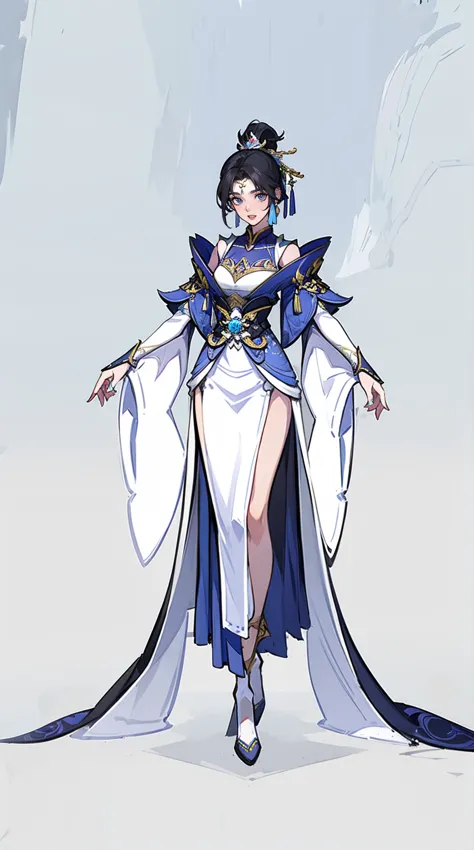 1 female（Pretty Face），Unique，Full body standing，Solitary，Transparent Background，Original character designs from East Asia，Game c...