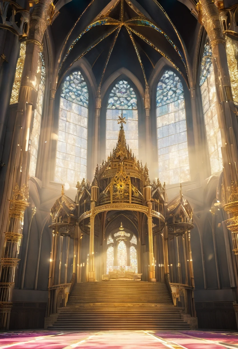 Divine, Low Angle Shot, Film, Crown, Chapel, Light and Shadow Effects, Queen Coronation, CG Illustration
