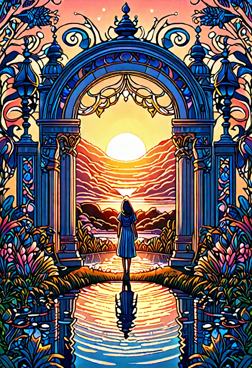 another hour, the break of dawn, 8k, super detailed, symmetrical digital illustration