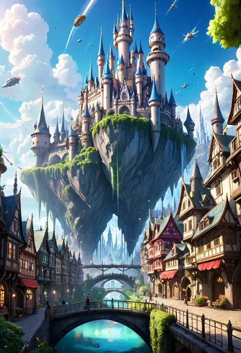 a beautiful jaw dropping city that is mash up of fairy tale and scifi.