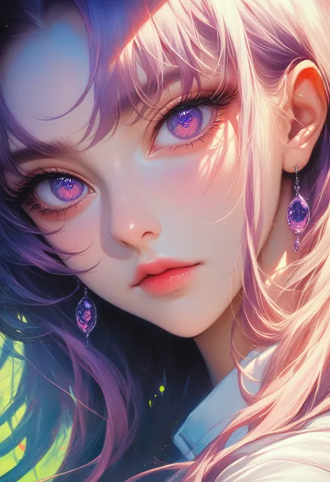 a anime girl with long hair and purple eyes, colorized photo by Rei Kamoi, trending on pixiv, remodernism, official art, ultra d...