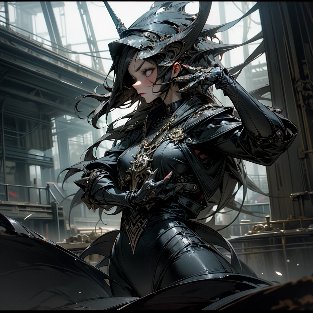 1 girl, attractive body in sexy clothes, gothic, wearing punk attire, destroyed city, in a mortal battle, solo, masterpiece, flawless, no anomalies, photorealistic, 8k, high quality, dramatic lighting, moody atmosphere, dark colors, gritty urban environment, hyper detailed, cinematic composition, dynamic pose, intense expression, corpo sem anomalias dois braços e mãos sem anomalias duas pernas sem anomaloas forma corporal sem anomalia na personagem