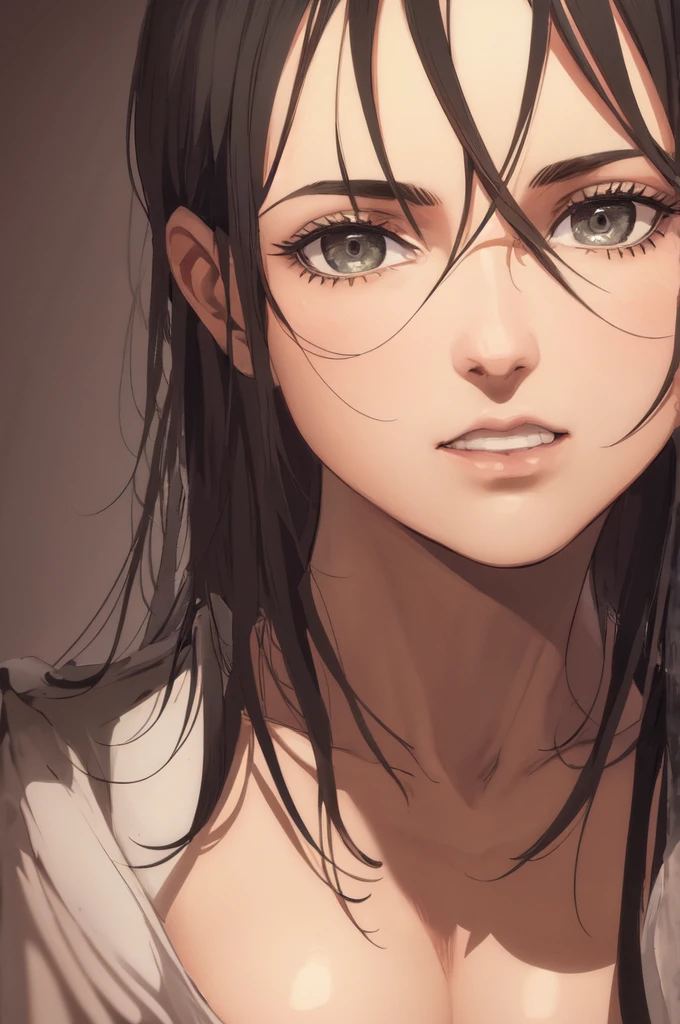 1girl,ultra high details, ultra high auality,(highly detailed face)1.2,(high quality of face)1.3,Mikasa Ackerman,highly detailed abs,perfect female anatomy, best quality of shadows,highly detailed muscles,beautiful face,volume shadows