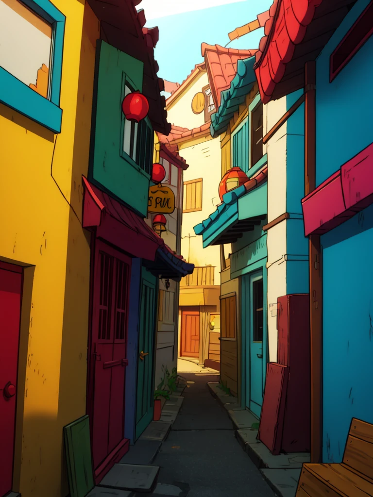 Alley, retro style