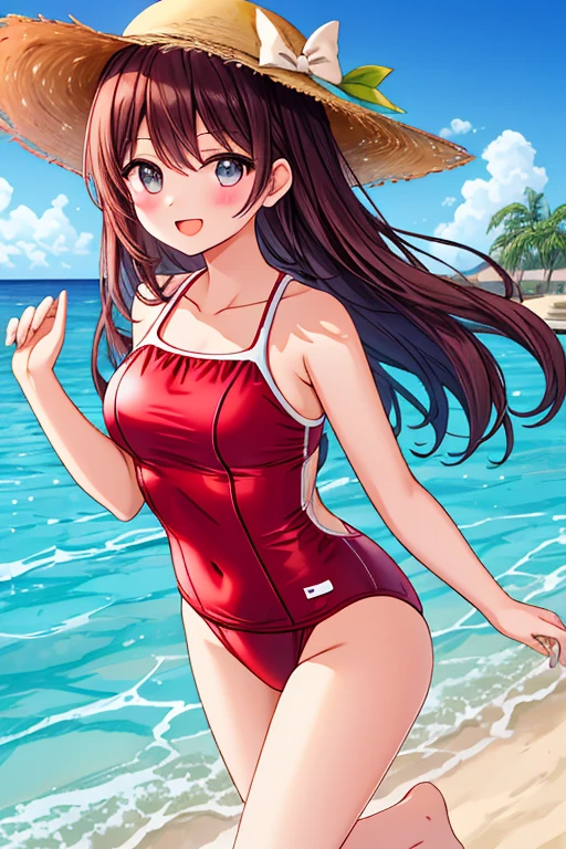 A Beautiful Girl, Red Swimsuit, 