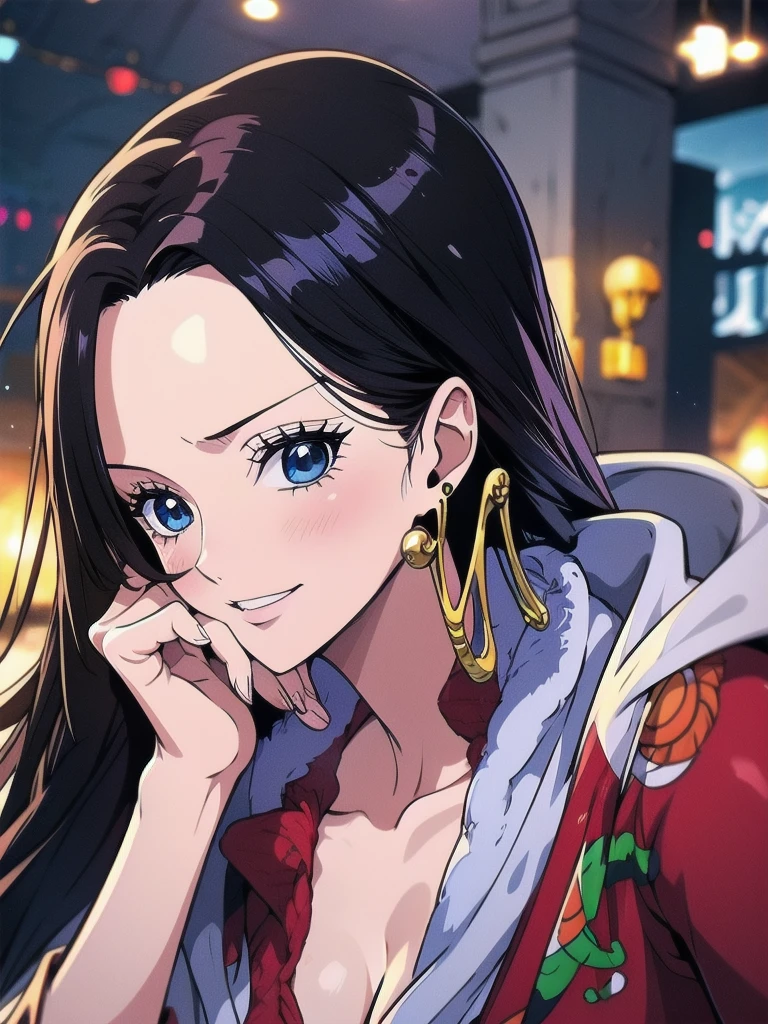 Masterpiece, Boa Hancock from One Piece, detailed face, beautiful blue eyes  - SeaArt AI