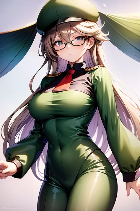 highest quality, masterpiece, big breasts, swimwear, character portrait, glasses