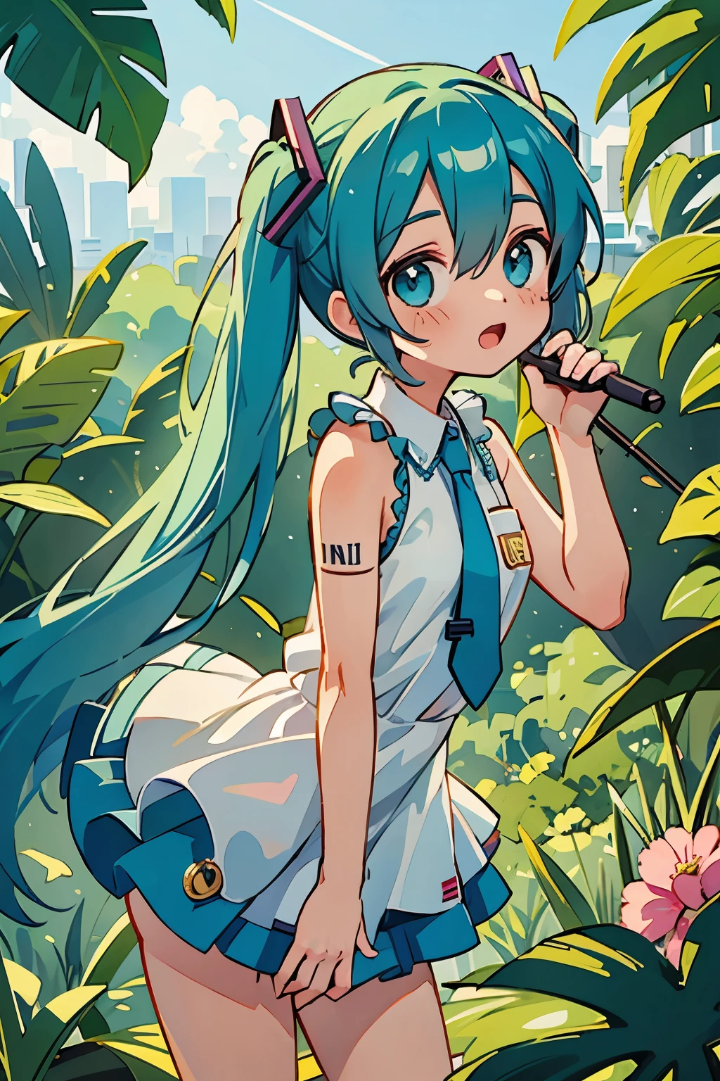 Ooh-ee-ooh
Ooh-ee-ooh
Ooh-ee-ooh
Ooh-ee-ooh
Miku, Miku, you can call me Miku
Blue hair, blue tie, hiding in your Wi-Fi
Open secrets, anyone can find me
Hear your music running through my mind
I'm thinking Miku, Miku (ooh-ee-ooh)
I'm thinking Miku, Miku (ooh-ee-ooh)
I'm thinking Miku, Miku (ooh-ee-ooh)
I'm thinking Miku, Miku (ooh-ee-ooh)
I'm on top of the world because of you
All I wanted to do is follow you
I'll keep singing along to all of you
I'll keep singing along
I'm thinking Miku, Miku (ooh-ee-ooh)
I'm thinking Miku, Miku (ooh-ee-ooh)
I'm thinking Miku, Miku (ooh-ee-ooh)
I'm thinking Miku, Miku (ooh-ee-ooh)
Miku, Miku, what's it like to be you?
20, 20, looking in the rear-view
Play me, break me, make me feel like Superman
You can do anything you want
I'm on top of the world because of you
All I wanted to do is follow you
I'll keep singing along to all of you
I'll keep singing along
I'm on top of the world because of you
I do nothing that they could never do
I'll keep playing along with all of you
I'll keep playing along
I'm thinking Miku, Miku (ooh-ee-ooh)
I'm thinking Miku, Miku (ooh-ee-ooh)
I'm thinking Miku, Miku (ooh-ee-ooh)
I'm thinking Miku, Miku (ooh-ee-ooh)
Where we were walking together? I will see you in the end
I'll take you where you've never been, then bring you back again
Listen to me with your eyes, I'm watching you from in the sky
If you forget I'll fade away, I'm asking you to let me stay
So bathe me in your magic light, and keep it on in darkest night
I need you here to keep me strong, to live my life and sing along
I'm lying with you wide awake, like your expensive poison snake
You found me here inside a dream, walk through the fire straight to me