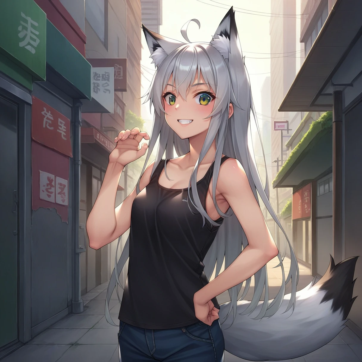 score_9, score_8_superior, score_7_superior, score_6_superior, score_5_superior, score_4_superior, Break Source_anime,throw,city,Outdoor,smile,Are standing, Shirakami_fubuki, Gray Hair, Long Hair, Ahoge, Animal ears, Green Eyes, chest, Fox&#39;s Tail,Big Breasts,naked,spread legs, sitthing,show off pussy,pussy juice,masturbation,touch pussy,(trembling:1.4),(sweat:1.4),(orgasm:1.7),(wet:1.3),(steam:1.2),