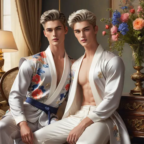 In this breathtaking artwork, miniature doll-sized male models, inspired by the iconic supermodels Sean O’Pry and Lucky Blue Smi...