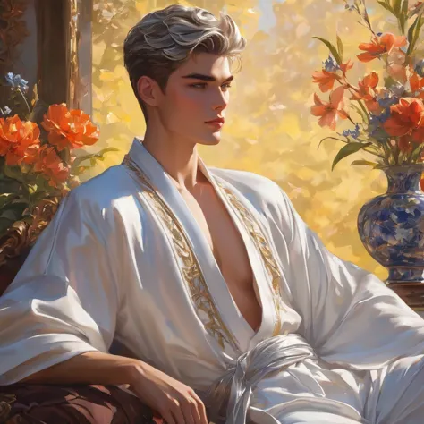 In this breathtaking artwork, miniature doll-sized male models, inspired by the iconic supermodels Sean O’Pry and Lucky Blue Smi...