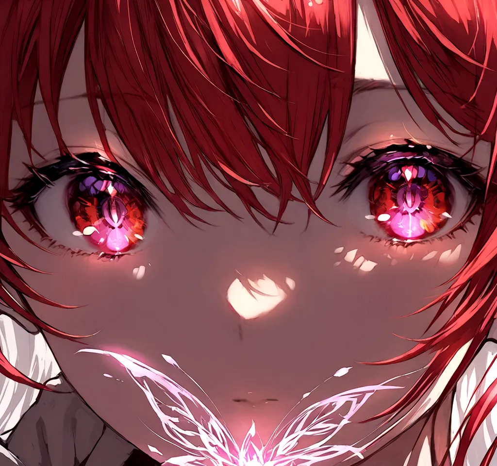 bright red eyes