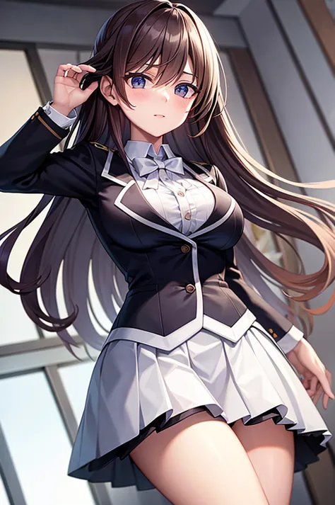 highest quality, masterpiece, big breasts, uniform, blazer