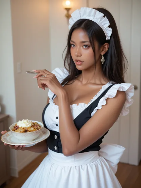 score_9, score_8_up, score_7_up,
1girl,maid, dark skin,