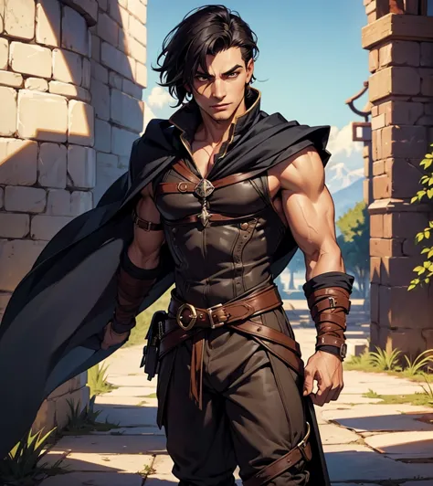 (((Solo character image.))) (((Generate a single character image.)))  1boy (((Dressed in medieval fantasy attire.))) (((Very sex...