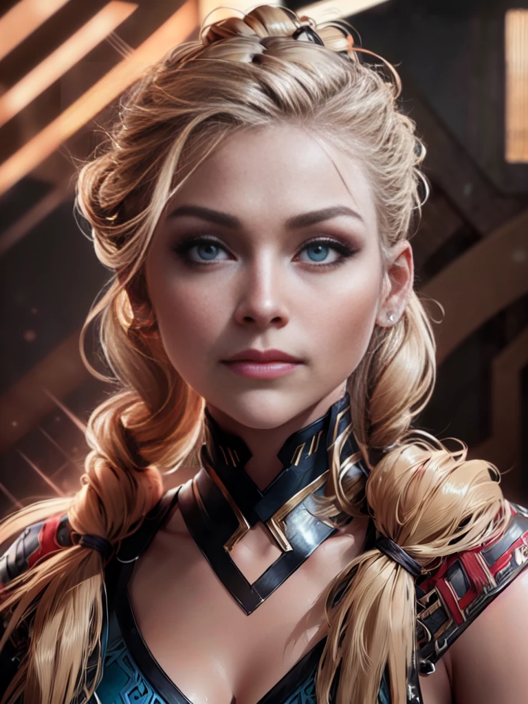best quality, masterpiece, 
(photorealistic:1.25),
portrait photo of adult female, (highly detailed face),
norse mythology,
french_braid top knot, blonde hair, viking hairstyle,
sharp details, (high detail skin),
skin pores,
hdr, professional  studio photography