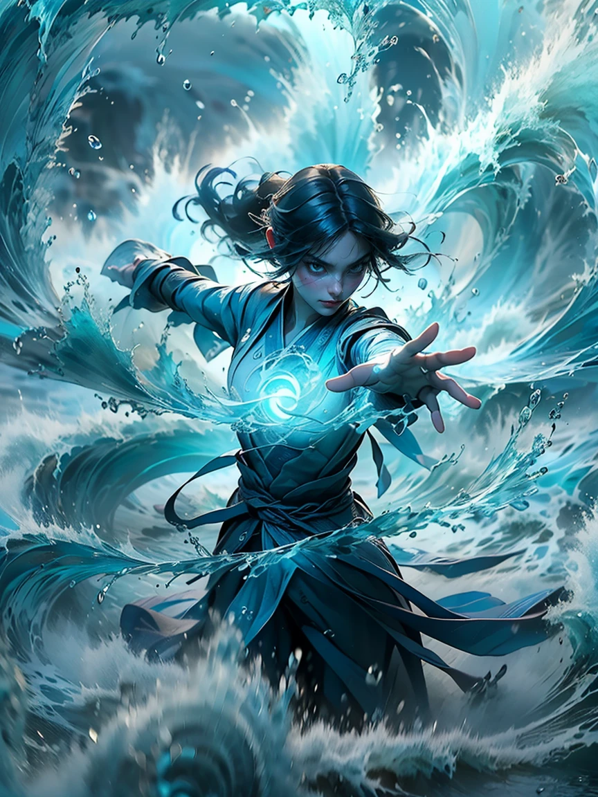 ((best quality)), ((masterpiece)), (detailed), (realistic), (official art), (extremely detailed CG unity 8k wallpaper), (water magic:1.2), (manipulating water:1.1), (elemental control:1.2), (graceful movements:1.1), (aquatic beauty:1.2), (mystical powers:1.2), (serene expression:1.1), (flowing tides:1.2), (sparkling droplets:1.2), (enchanted aura:1.1), (magical incantation:1.2), (rippling waves:1.2), (splendid water formations:1.1), (emerging from a water vortex:1.2), (resonating with nature:1.2), (commanding the elements:1.2), (translucent veil:1.1), (wisdom and power:1.2), (whirlpool of enchantment:1.2), (glowing water glyphs:1.1), (harmony with the sea:1.2), (mysterious origins:1.2), (harmonious balance:1.1), (serene strength:1.2), (spellbinding spectacle:1.2), (immersing in liquid magic:1.1), (embracing her destiny:1.2)