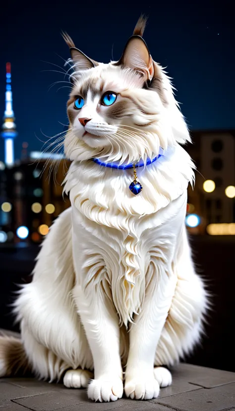 There is no one, realistic photo, photo realism, realism, ragdoll (Ragdoll) cat, perfect composition, intricate details, Very sh...