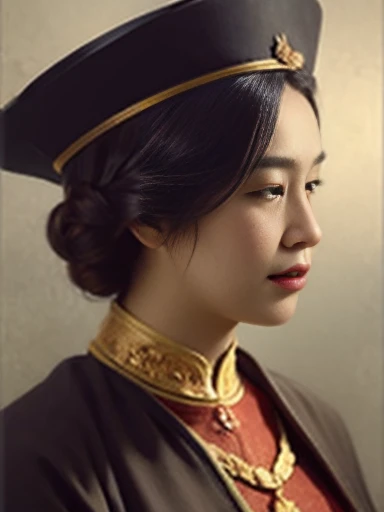 (masterpiece, best quality:1.2), Solitary，1 woman，Plain clothes，Beautiful and atmospheric，(Sexy big breasts)，(No hat,Headless:1.2)，HOI4 Portrait Style，leaders，portrait