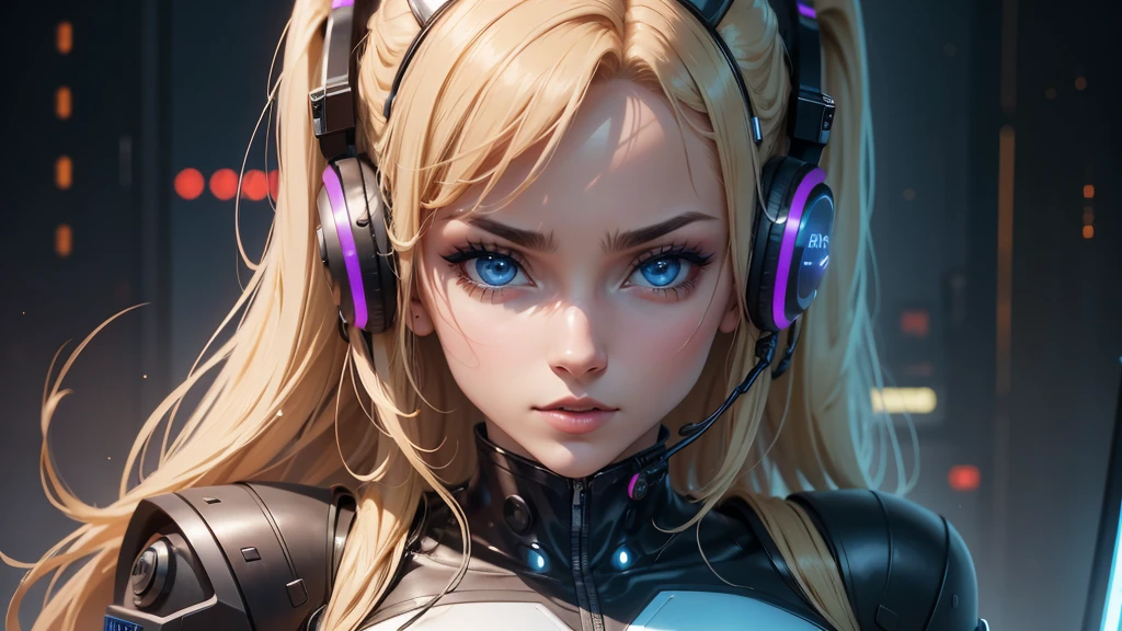 a close up of a woman DJ.  in a futuristic outfit with headphones on, cyber school girl, cyber suit, perfect android girl, cybersuit, cute cyborg girl, cyborg girl, cyber universe style, cybersuits, ig model | artgerm, oppai cyberpunk, cyberpunk anime girl, android heroine, cyborg - girl, female cyberpunk anime girl, robot girl