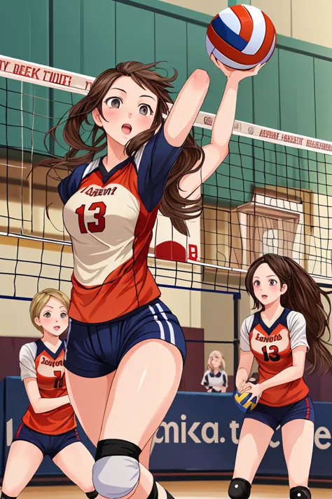 middle School girls　13 years old　volleyball　beautiful girl　Bloomers