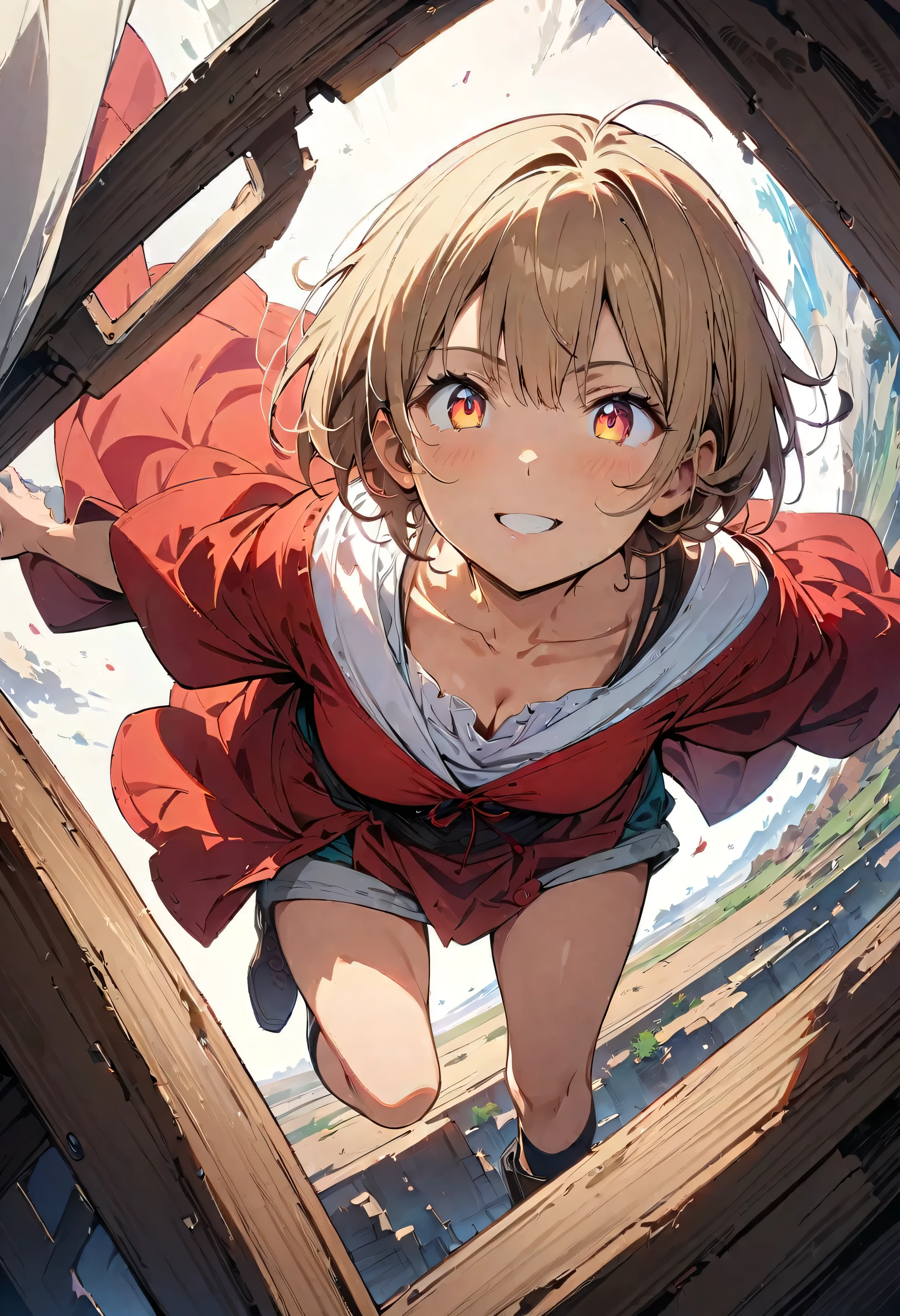 (masterpiece, Highest quality, Official Art:1.2), Perfect Anatomy, Looking at the audience, One Girl, alone, White Background,  Ultra-fine illustrations, Highly Details, Dynamic Angle, Beautiful detailed, 8K, Anime Style, (Shining Eyes, More Beautiful Faces), break,Dynamic Angle, Whole body shot, break smiling amidst the カラフル scenes