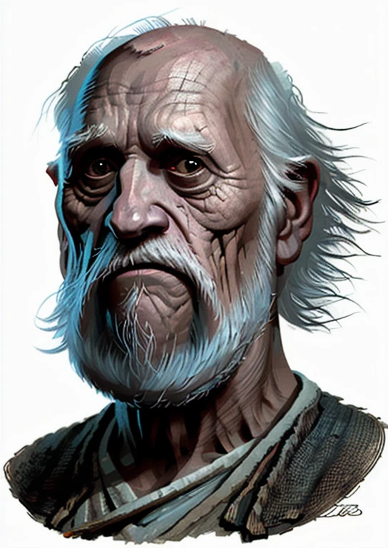 rpp, portrait of a old blind man, illustration ,concept art, in the style of greg rutkowski 