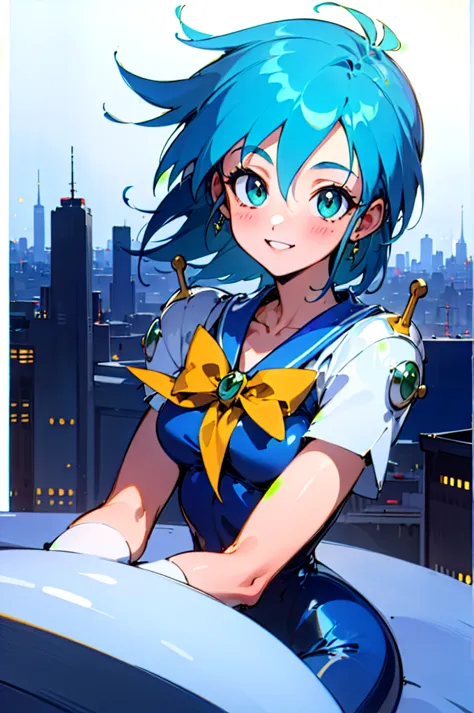 masterpiece,Highest quality,alone,View your viewers,One girl,city,
Shiny skin,smile,Happy,
Allenby,1990s (style),