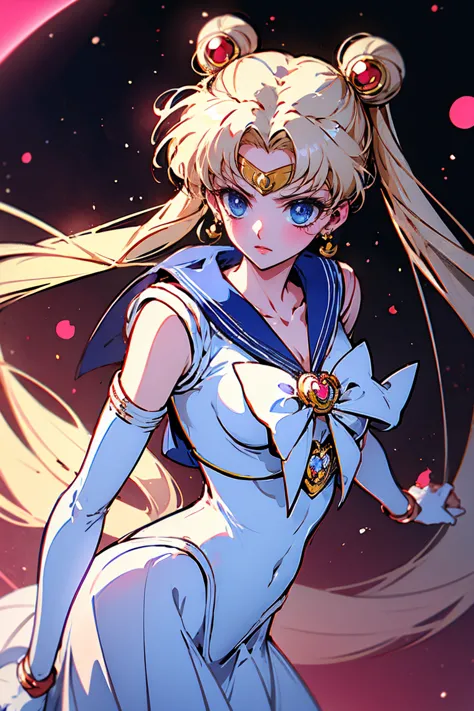 sailor moon , nouveau personnage , gothique , cheveux long blanc , yeux de chat , sur une planète rouge