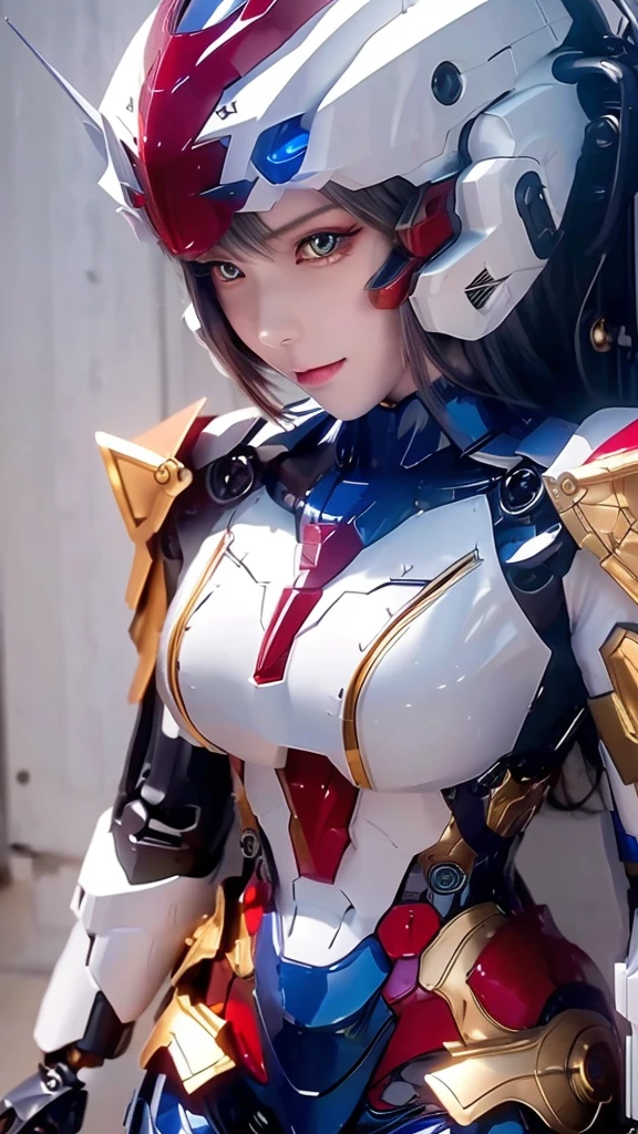 Textured skin, Super Detail, Attention to detail, high quality, 最high quality, High resolution, 1080P, Hard disk, beautiful,(Gundam Girl),Beautiful cyborg woman,Mecha Cyborg Girl,Battle Mode,Girl with a mechanical body,She wears a futuristic Gundam mecha