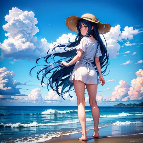 absurdity, high resolution, (official art, beautiful and aesthetic: 1.2), sparkling sky, vast world,((1 girl)), staring, awe-ins...