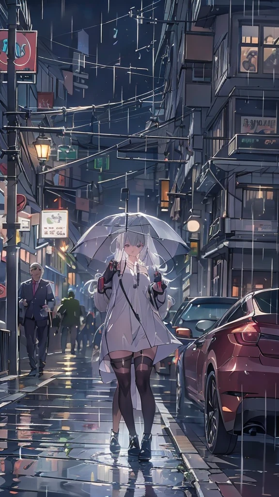 ,twins,Gray Hair,stockings,Mature Woman,rain,City of night