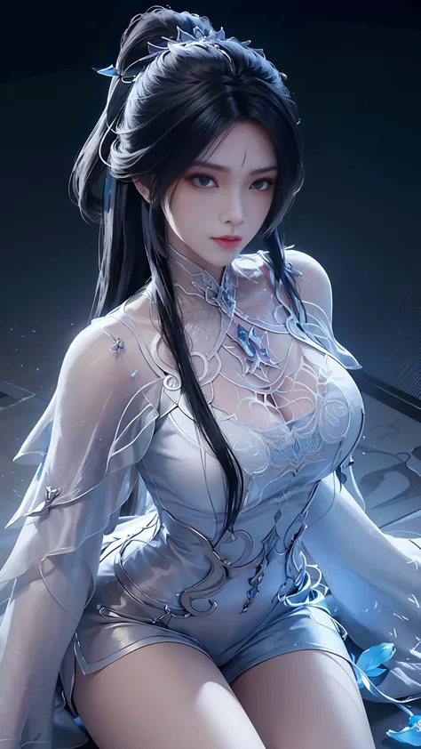 a white hair、Close-up of miss wearing white mask, Beautiful character painting, Gu Weiss, Gurwitz-style artwork, White-haired go...