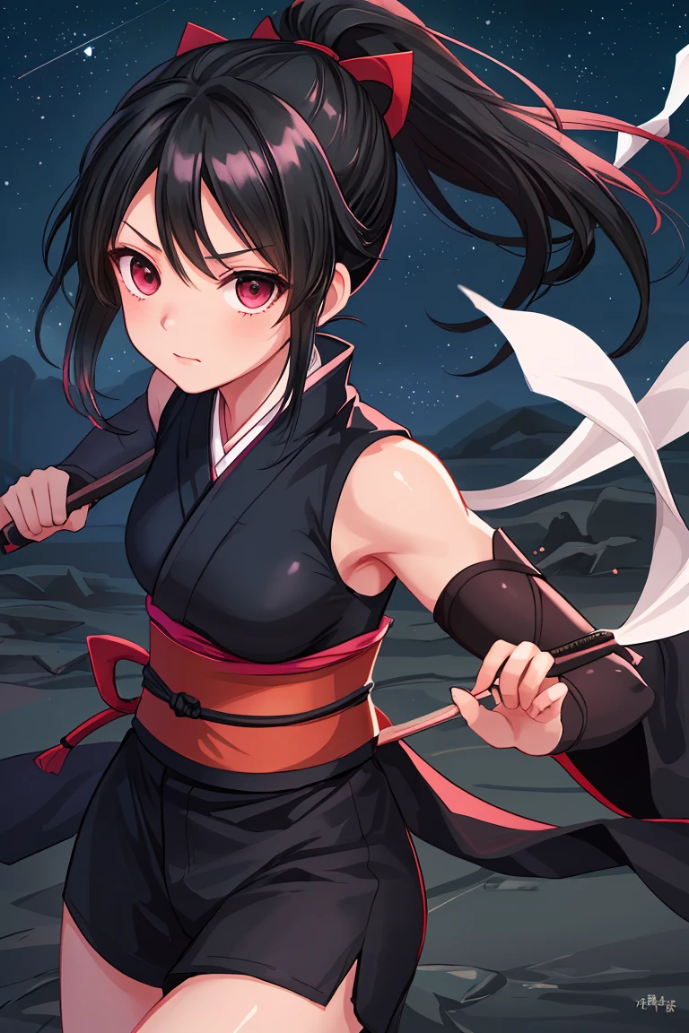 Kunoichi　Black Hair　night