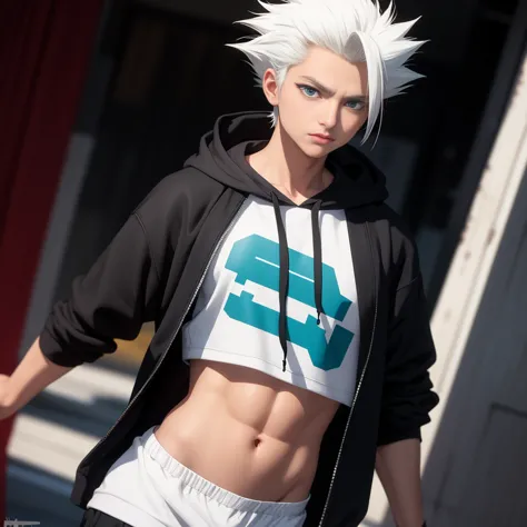 masterpiece, best quality, high quality, 1boy, solo, male focus, looking at viewer, upper body, hitsugaya_toushirou, wearing Str...