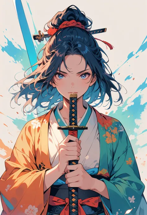 Samurai，Sword in both hands