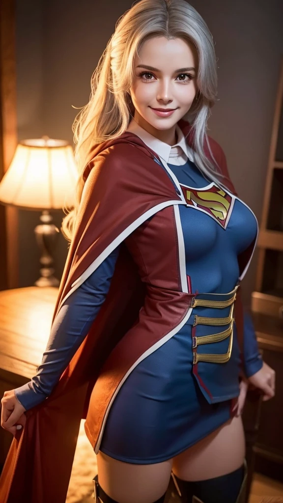 Beautiful sexy sex (super girl)long hair,big breasts ,smile, perfect, beautiful, soccerer, Witcher ,Supergirl,red,blue.