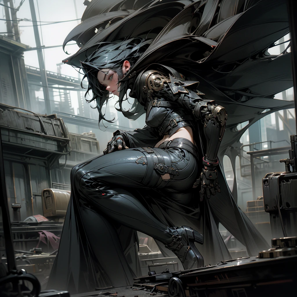 1 girl, attractive body in sexy clothes, gothic, wearing punk attire, destroyed city, in a mortal battle, solo, masterpiece, flawless, no anomalies, photorealistic, 8k, high quality, dramatic lighting, moody atmosphere, dark colors, gritty urban environment, hyper detailed, cinematic composition, dynamic pose, intense expression, body without anomalies two arms and hands without anomalies two without anomalies body shape without anomalies in the character, have 2 arms and hands without anomalies and defects, have 2 legs without anomalies and defects, masterpiece, detailed, detailed eyes, mouth, nose, waist without defects or anomalies, beautiful hair, sexy pose