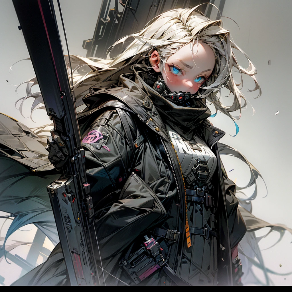 1 girl, 1 solo girl, punk clothes, gothic, cyberpunk weapons, destroyed city, beautiful hair, beautiful and detailed eyes, masterpiece, cinematic, mouth without defects, body without defects, hands and arms and legs without defects or anomalies, character no defects no anomalies