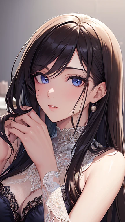 ((best quality)), ((masterpiece)), (detailed), perfect face, perfect detailed eyes, perfect detailed face, ultra-detailed nose, rich waist-length hair, suit，Moist eyes, Brilliance, Gorgeous women, high-class prostitutes