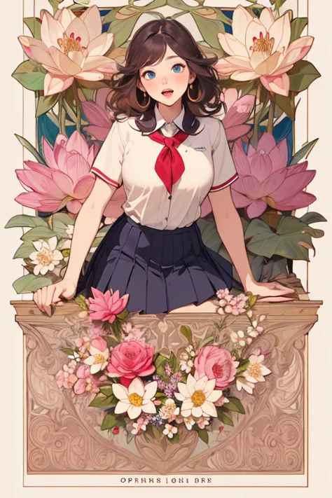 Poster,(Mucha:1.2),((Art Deco,Botanical Art,Flower Art)),(Floral:1.2),Lily flower,
(masterpiece, Highest quality),(Vibrant color...