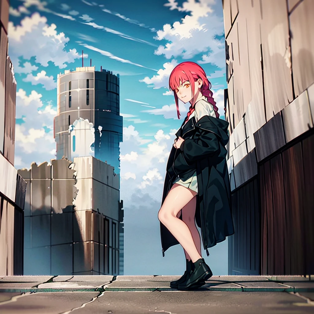 (masterpiece, best quality, detailed), 1girl, solo, looking at viewer, hat,
makima, ringed eyes, long hair, bangs, braided ponytail, sidelocks, edgBlkMage, wearing edgBlkMage, ruins, overgrown, rubble, pillar, outdoors, building, light rays, fog, squatting, from side, smile, closed mouth