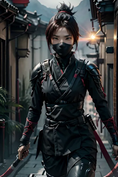 Futuristic female ninja choles 