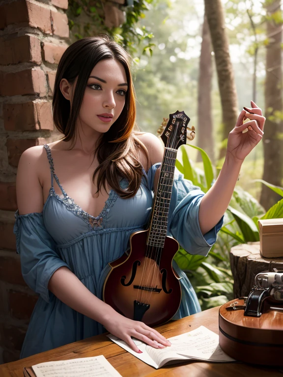Pan, a sexy woman, the Wanderlust Bard, is a free-spirited and charismatic traveler who roams the lands, collecting tales and spreading joy through music.  With a mandolin, Pan weaves enchanting melodies and captivating stories that leave a lasting impression on those fortunate enough to encounter them.