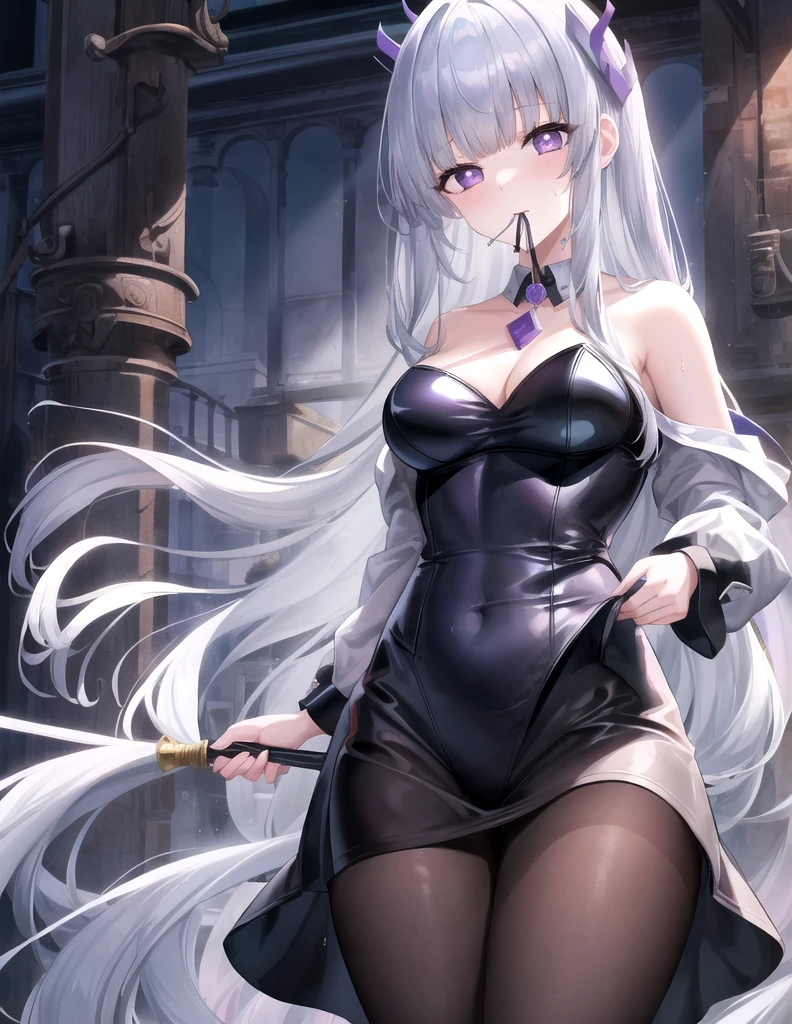 (Processed Hair), Perfect Anatomy, One girl, alone, just, just-衣装, Hello, Grey Hair, Purple eyes, Blunt bangs, Very long hair, No sleeve, , (masterpiece),(highest quality),(Super detailed),(Best illustrations),(Best Shadow),(absurdes),(Detailed Background),(so beautiful), (masterpiece),(highest quality),(Super detailed),(Best illustrations),(Best Shadow),(absurdes),(Detailed Background),(so beautiful)just, One girl, alone, Big Breasts, Long Hair, , , Nipples, , , , empty eyes, , drool, , , blank eyes, , BDSM, , , Detailed super oily shiny skin, wet, , , roll one’s eyes, , constricted pupils, , hypnosis, heart-shaped pupils, , sleep, dead, no expression, mouth open sloppily, Brainwashed