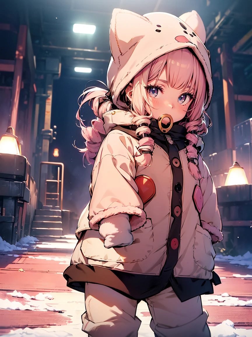 (Plant Kigurumi:1.2),  ((Front button, Cute and cozy):1.5), ((Short sleeve, mittens with footprints):1.2), (Hood with ears and eyes:1.3), (Nose and mouth:1.3), (Shorts and slippers:1.2)(Best image quality),(Hair is pink、Drill Twin、Maid clothes）,(Master&#39;s Work),(Super detailed),(Detailed eye depiction:1.0),(Lens flare:1.0),(Movie Posters:1.0),(Tarot border:1.0),Portraiture is centered,(close:1.0),(nagative space:0.8),(Negative space:1.6),(alone),(Floating in colorful {wind|Water magic|ink|crystallizations|ice|fire|inflammation|lightning|web|rock|sand|particle|Fireworks of light|Blood}:1.0),(Many of them are colorful. {Soap bubble|cloud|Thorn|spike|Grapevine|current|Spiral|barely|wing|Tattoo|CUBE|octahedron}:1.0),(floating {red|green|green|aqua|purple|yellow|black|white|gray|Pink|orange|lime} {ribbon|Fater|particle|Blade|water drops|Snow Flower|soft ball}:1.0),({crystallization|ice|fire|inflammation|wind|water|Earth|stone|space|musical|Sonic|vortex} {magic|wing}:1.0), ({Ray Tracing,Shine|Speckled sunlight,light,Caustics|night,Black Theme|mysterious,Creepy|easy going,cake}:1.2), ({colorful|Sparkling|multicoloured}:1.0),(Beautiful sparkle:1.0),({Leaning forward|Lean back|Tilt to the side|}:1.2),{(smile:1.0)|(False Smile:1.0)|(Stern expression:1.0)},({small|small||lips,eyelash}:1.0),{(Open your mouth:1.0)|(Mouth closed:1.0)|},({eyelash|eye shadow||}),{Close one eye|||},(),({From below|From above|From the side From the side|From behind|Face-to-face viewer}:1.3),(Hello:1.3),(Tilt your head:1.0),(Dynamic pose:1.1),,({red|green|green|aqua|purple|yellow|black|white|gray|Pink|orange|lime} {armor|dress|Collared shirt|suit|custom}:1.0),({formal|army|Techwear|Urban style|casual,casual clothes|Fantasy,magister|wild,Tribe|sf,futuristic}),({Checked skirt|Layered skirt|Fluffy dresses|tights|pants|Shorts}),({red|green|green|aqua|purple|yellow|black|white|gray|Pink|orange|lime} {eye|eye|student}:1.4),,,,{Length jacket|Blazer jacket|cape|sweater|tie||},{(Floating cape:1.0),|}({Fox Ears, Fox Girl|Blood ghost, Bat Wings|Pointed Ears,(Fairy:0.5)||}:1.1),({Abstract background|city,Skyscraper|forest,garden|city|shrine|cave,underground|Swamp|lake|winter|alien planets|}:1.4),({indoor,internal|屋outside,outside}:1.1),,({Sitting|flight|Jump|lay|Are standing|Are standing on one leg}:1.1),({Skin of color|white skin|green skin|Greenwhite skin|By thing|Shiny skin|Black Skin||}:1.1),({Full Body Lesbian|Upper Body|Portraiture|}:1.25),{tooth, Tooth|Tongue Stock|Frowning|Biting lips|Thinking|||||}, {Hollow Eye| student in symbol shapes, Heart-shaped student| Slit pupil, + +|||||}, (pink hair, twin tails twin drill, show your forehead, Blue eyes, White frilled white headband, slanted eyes, smile, long sideburns, curled bangs, neck ribbon, Forehead, amount),
