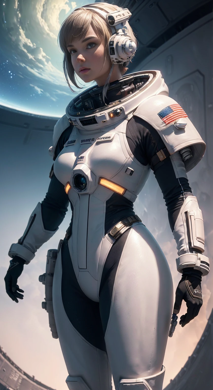 (Best Quality, 4k, ultra detailed, high resolution, Masterpiece: 1.2),Character from a Distance: There is a character seen from afar, located on a high observation point. It is small compared to the surroundings., highlighting the magnitude of the ship. The character is equipped with a space suit., with flashing lights and mechanical details.view of outer space: Through the ship&#39;s openings, you see a vast starry space. The stars are unevenly distributed., creating variable densities and suggesting the remoteness of some celestial objects.(raw photo, Best Quality, Masterpiece, photorealistic, of the highest quality, Maximum image quality, high resolution, 8k, HD:1.2), vibrant,ethereal lighting,sharp focus,ultra detailed,((Extremely detailed 8k unified CG wallpaper)), surreal and dreamlike textures,magical and mysterious essence,unexplored and undiscovered wonders,sculptural and abstract elements,transcendent composition, visual effects, photorealistic, digital composition master class